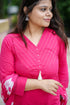 Elegant Solid Straight Pink Suit Set with Tassel Detail
